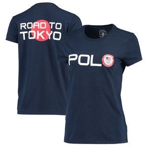 Women's Polo Ralph Lauren Navy Team USA 2020 Summer Olympics T-Shirt